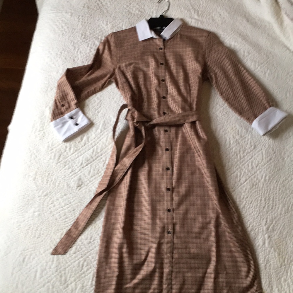 The Brooks Brothers shirt dress has no tags but has never been worn.